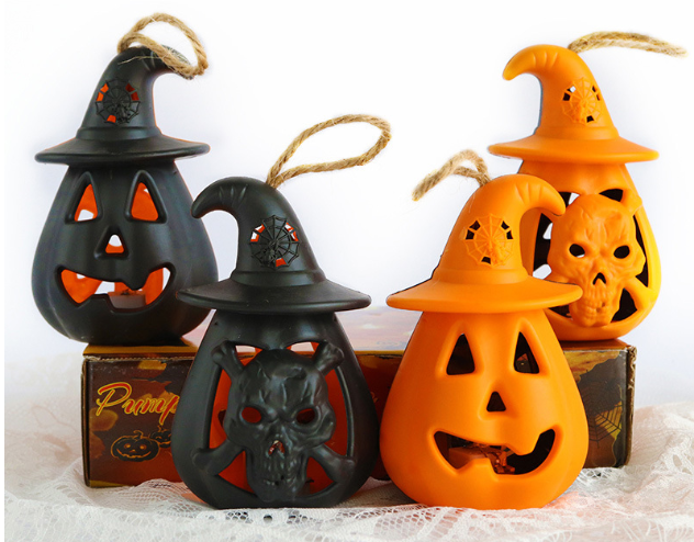 LED Halloween Pumpkin Light Lamp Home Garden Party Outdoor Halloween Decoration Lantern Light New Hooded Scary Skull Lamp