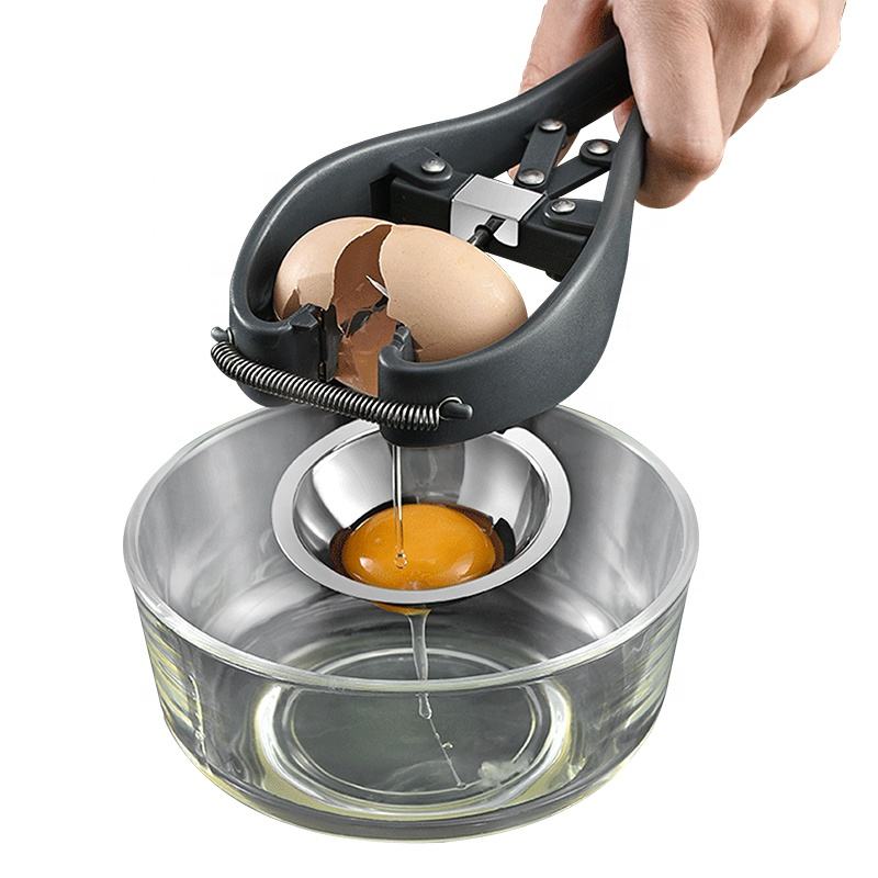 stainless steel egg cracker and separator tool.