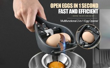 stainless steel egg cracker and separator tool.